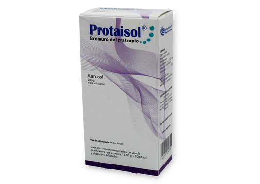 PROTAISOL BROMURO DE IPRATROPIO AEROSOL 20 MCG CAJ/1 INH 200 DOSIS