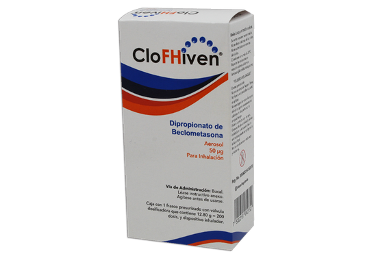 CLOFHIVEN BECLOMETASONA  50 MCG  CAJ/1 FCO INH 200 DISP