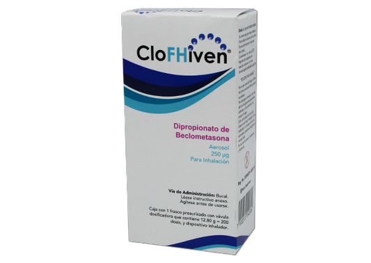CLOFHIVEN BECLOMETASONA  250 MCG  CAJ/1 FCO INH 200 DISP