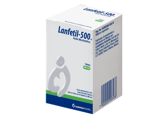 LANFETIL ACIDO MICOFENOLICO 500 MG CAJ/ 50 TAB