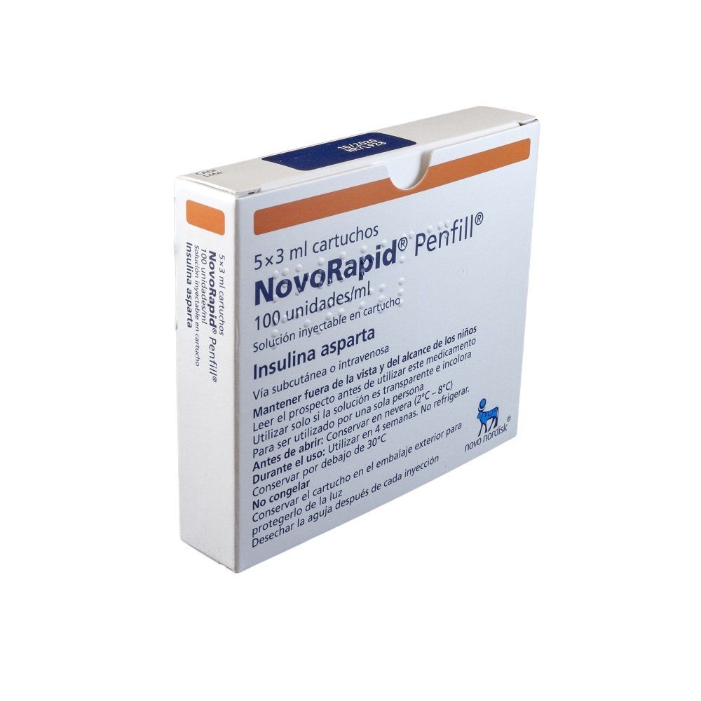 NOVORAPID PENFILL INSULINA ASPARTICA 100 UI/ML 5 CARTUCHOS C/3ML