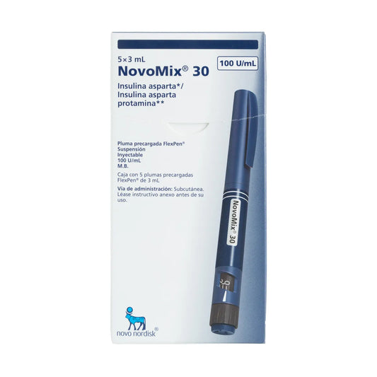 NOVOMIX 30 INSULINA ASPARTA/ INSULINA ASPARTICA 100 UI/ML  5 JGP C/3 ML