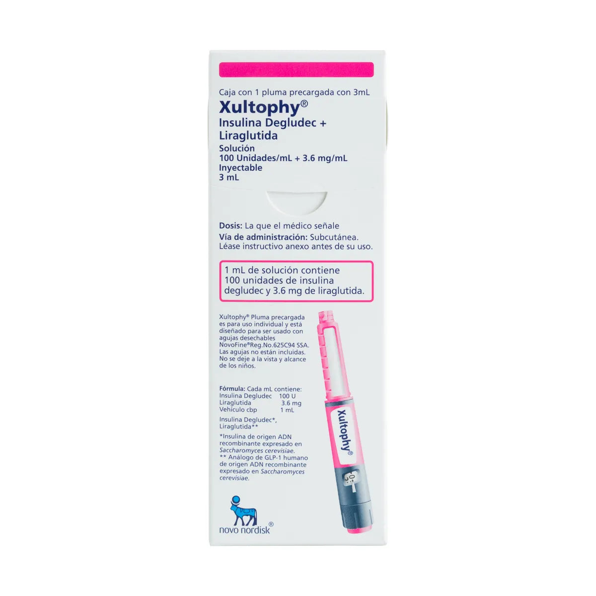 XULTOPHY DEGLUDEC/ LIRAGLUTIDA 100 UI /3.6 MG 1 JGP/ 3 ML