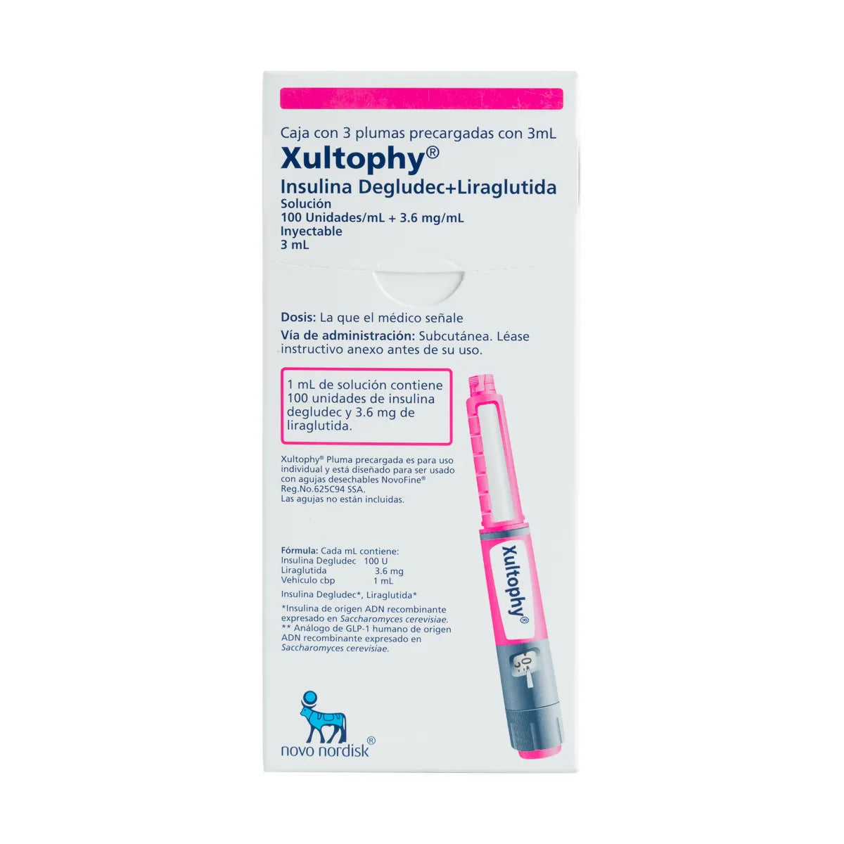 XULTOPHY DEGLUDEC/ LIRAGLUTIDA 100 UI /3.6 MG 3 JGP/ 3 ML