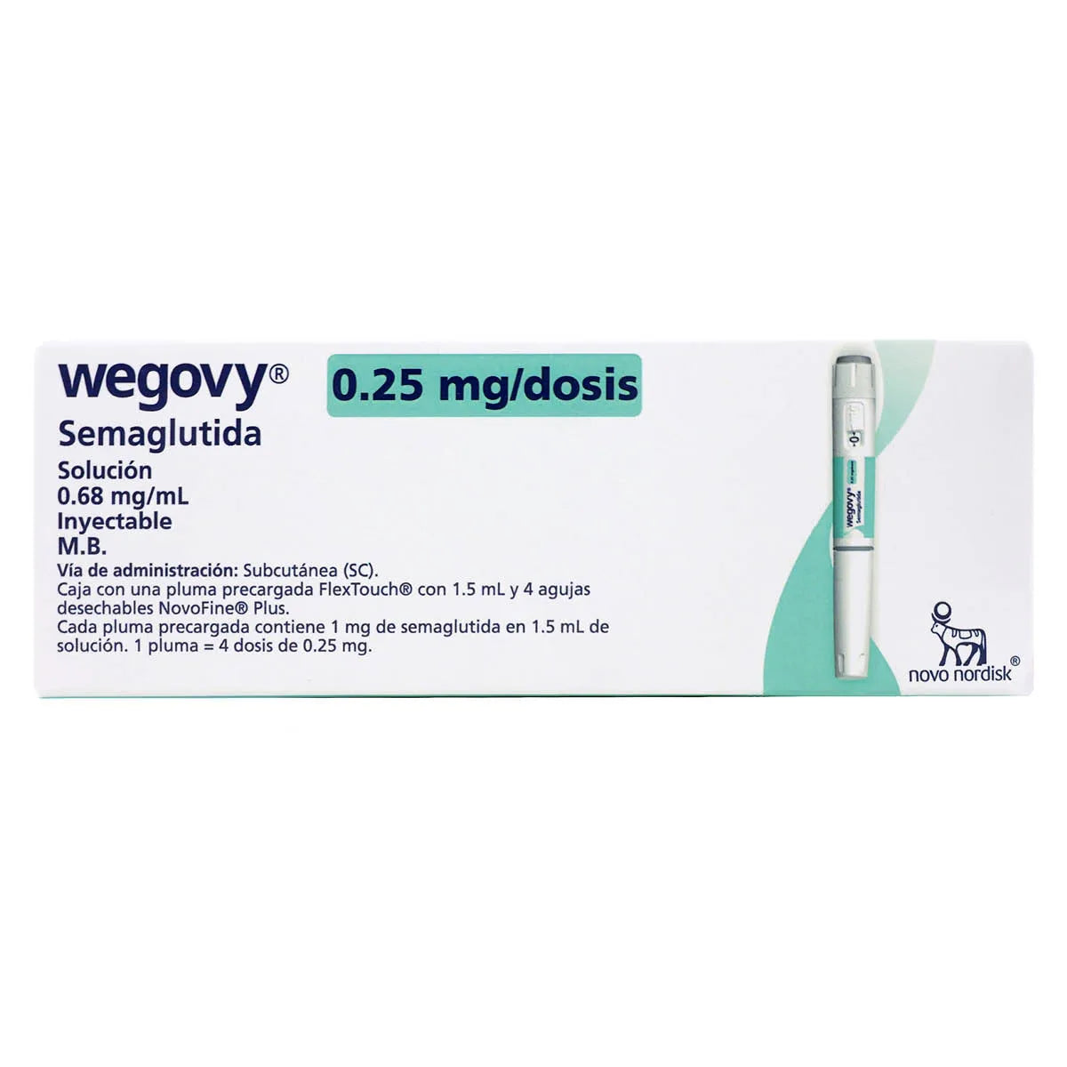 WEGOVY SEMAGLUTIDA 0.25 MG/DOSIS  1 JPLL 4 DOSIS