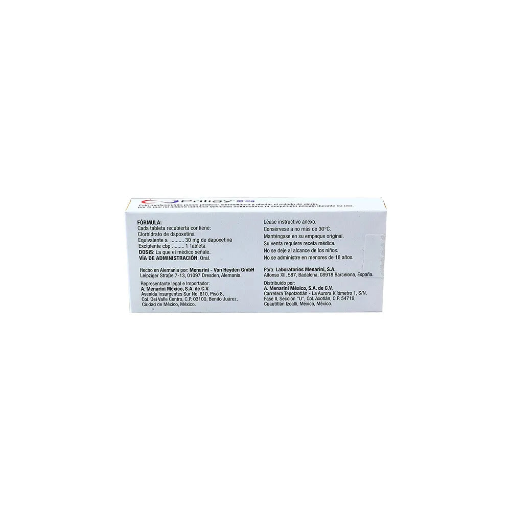 PRILIGY DAPOXETINA 30 MG CAJ/3 TAB