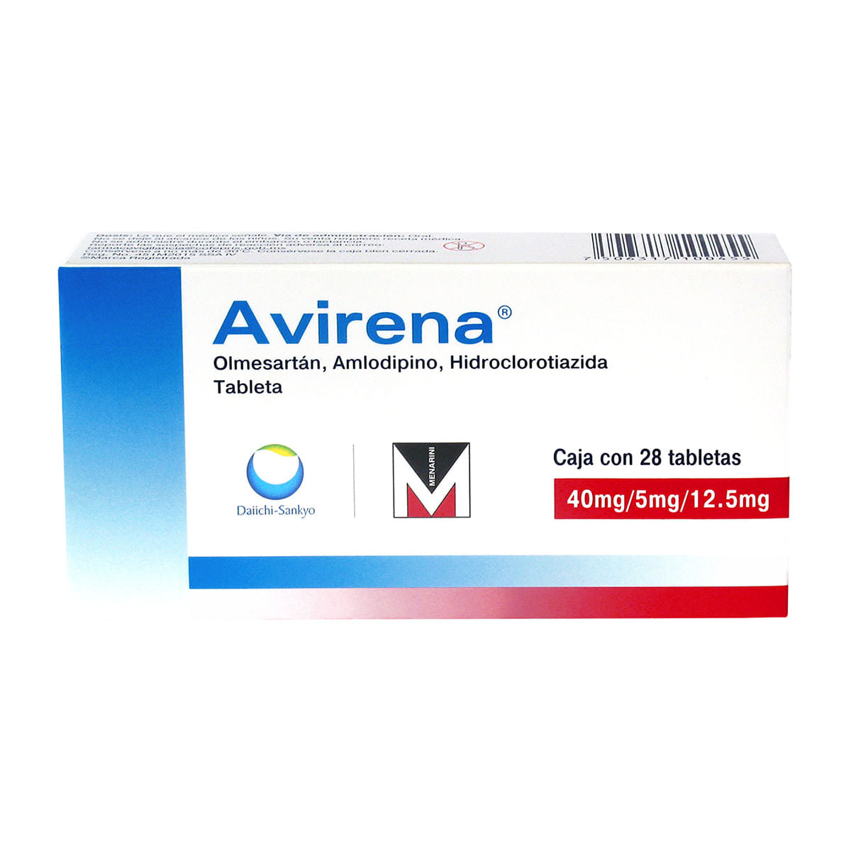 AVIRENA OLMESARTAN MEDOXIMILO/ AMLODIPINO/ HIDROCLOROTIAZIDA 40/5/12.5MG C/28 TAB