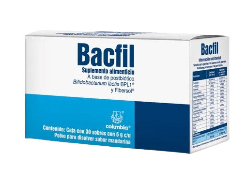BACFIL POSTBIOTICO BIFIDOBACTERIUM LACTIS Y FIBERSOL 5 GR CAJ/30 SOB