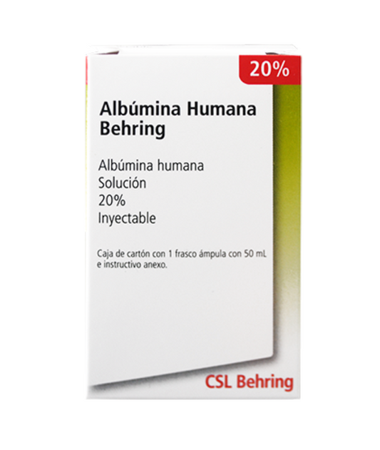 ALBUNATE ALBUMINA HUMANA 20 % 10 G/50 ML1 FAM CAJ/1