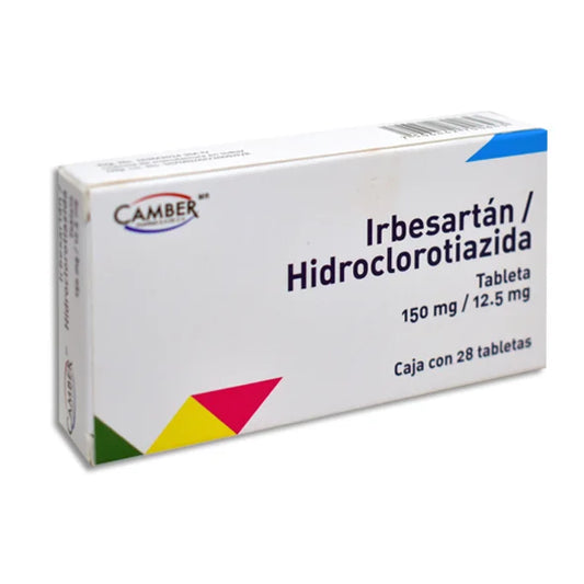 IRBESARTAN/HIDROCLOROTIAZIDA 150 MG/ 12.5 MG CAJ/28 TAB