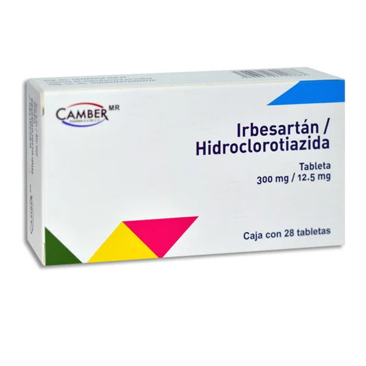 IRBESARTAN/HIDROCLOROTIAZIDA 300 MG/ 12.5 MG CAJ/28 TAB