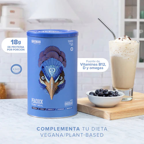 Peacock Plant Meal Proteína en Polvo con 11 Vitaminas & Omega 3 - Chocolate 882 g 882 g
