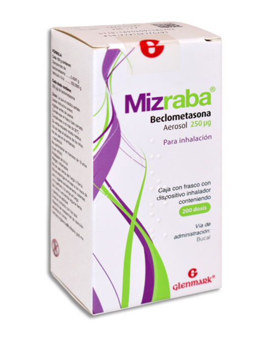 MIZRABA BECLOMETASONA AEROSOL 250 MCG  CAJ/1 FCO INH 200 DISP