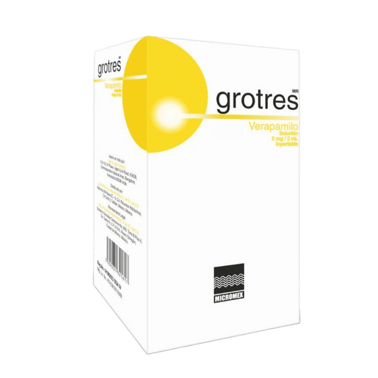 GROTRES VERAPAMILO SOL INYECTABLE 5 MG/2 ML CAJ/1 FAM