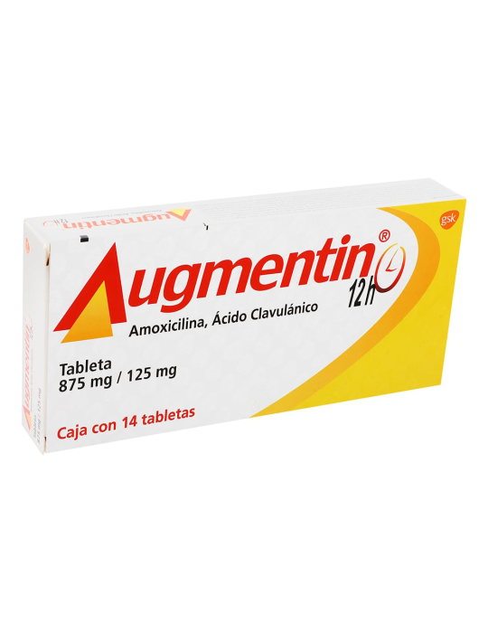 AUGMENTIN 12H  AMOXICILINA/ ACIDO CLAVULANICO TAB. 875/125 MG. CAJA C/14