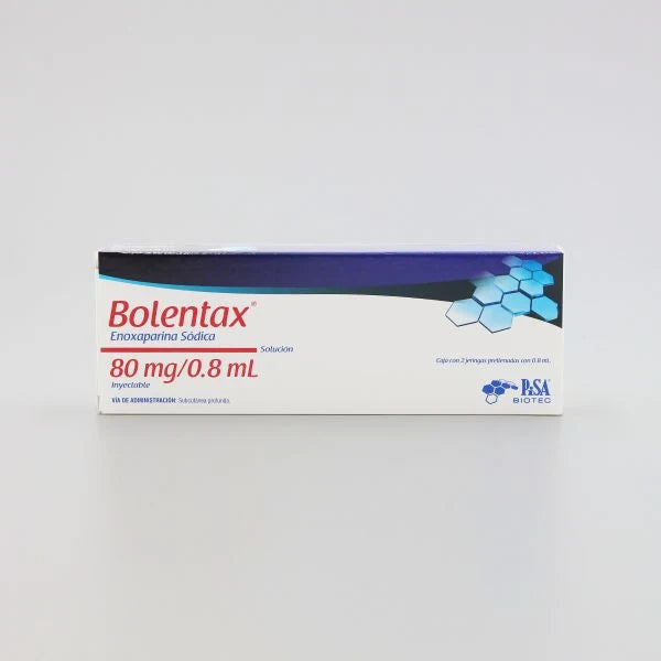 BOLENTAX Enoxaparina Sódica 80 mg/ 0.8 ml caj/ 2 JGP