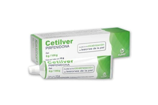 CETILVER PIRFENIDONA 8GR/100 GRS CAJ 1 TUBO 10GR