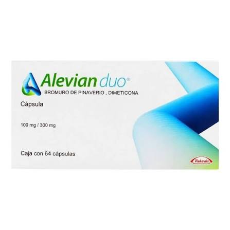ALEVIAN DUO  BROMURO DE PINAVERIO/ DIMETICONA 100/300 MG. C/64 CAPS