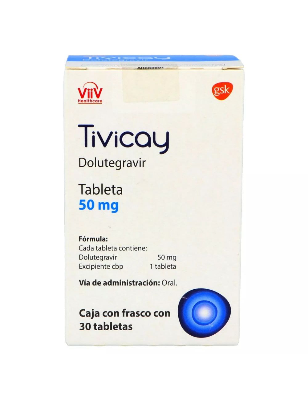 TIVICAY DOLUTEGRAVIR 50 MG CAJ/30 TABS